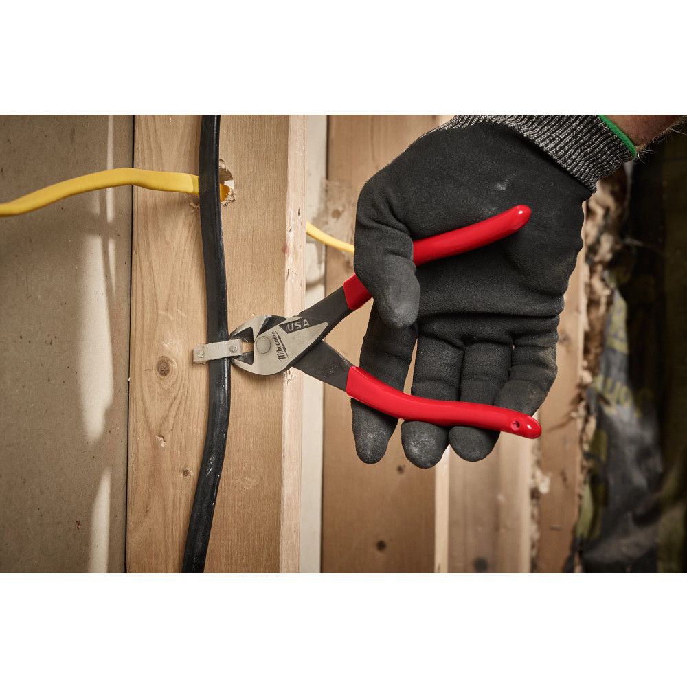Milwaukee MT508A, 8" Angled Head Diagonal Dipped Grip Cutting Pliers (USA)