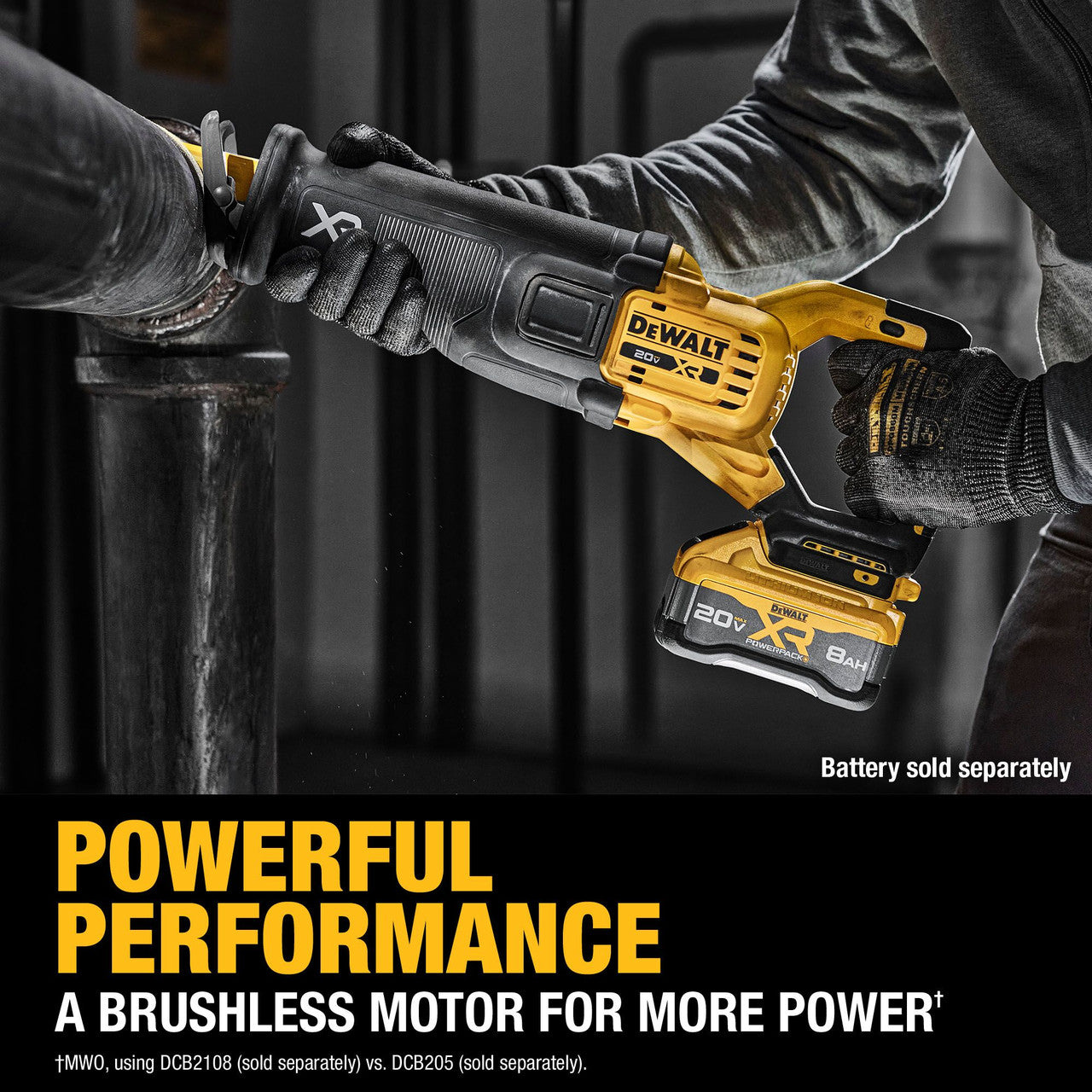 DEWALT DCS384B, 20V MAX* XR® BRUSHLESS CORDLESS RECIPROCATING SAW (TOOL ONLY)