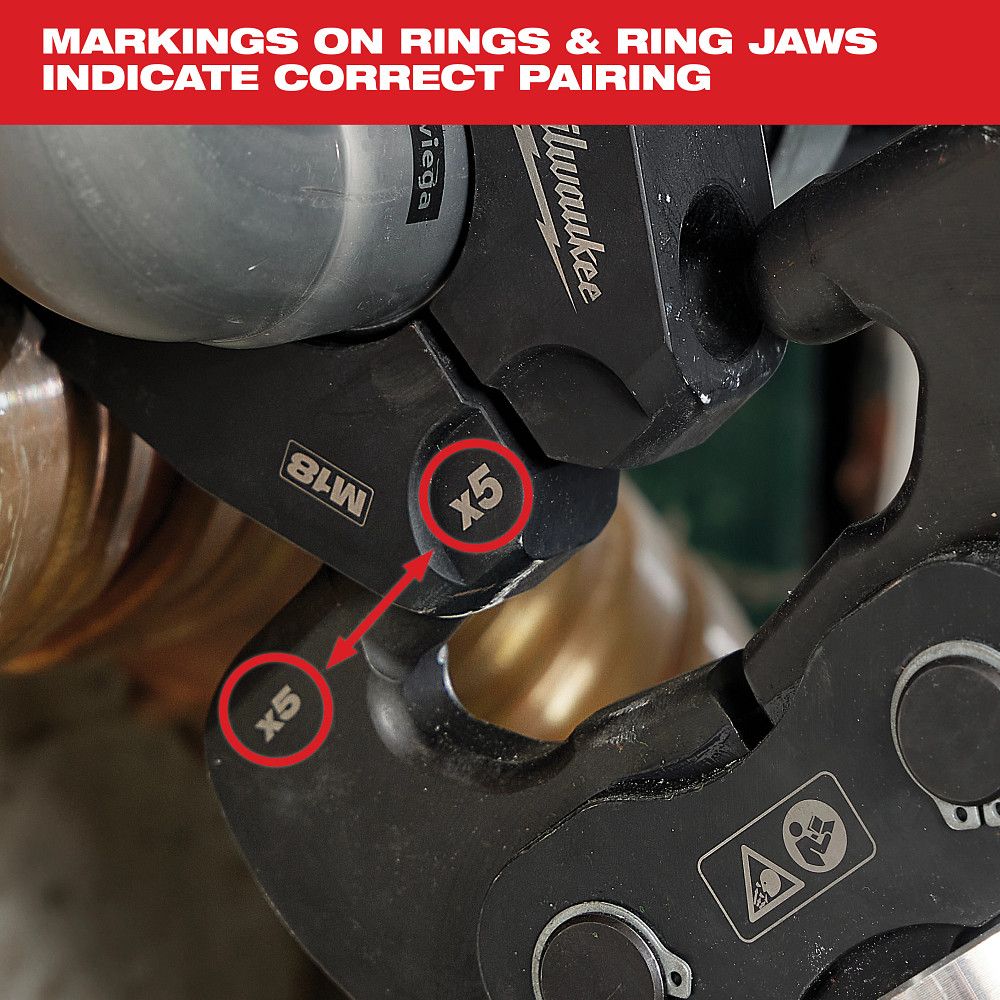 Milwaukee 49-16-2683, 1/2" - 2" IPS-P Jaw & Pivoting Ring Kit for M18 FORCE LOGIC Press Tools