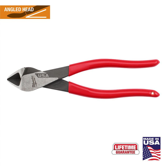 Milwaukee MT508A, 8" Angled Head Diagonal Dipped Grip Cutting Pliers (USA)