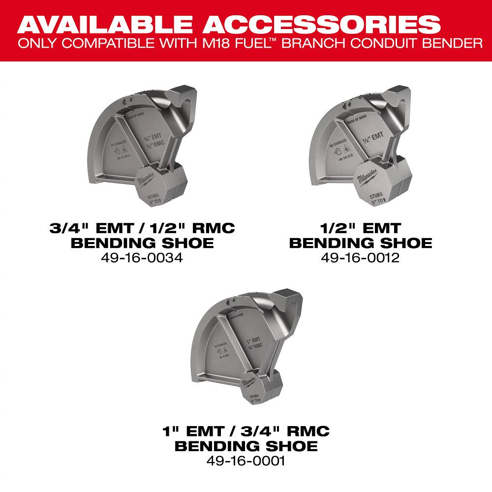 Milwaukee 49-16-0034, 3/4” EMT / 1/2” RMC Conduit Bending Shoe