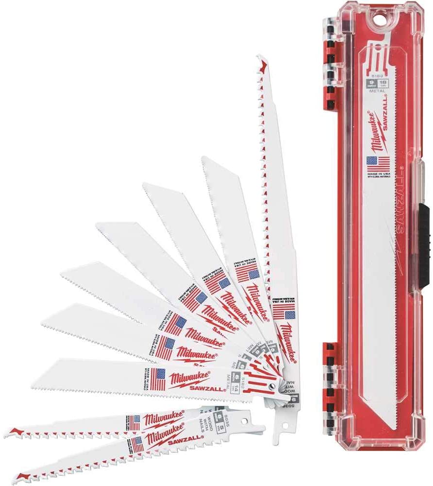 Milwaukee 49-22-3310, 10 pc Sawzall Blade Set Can