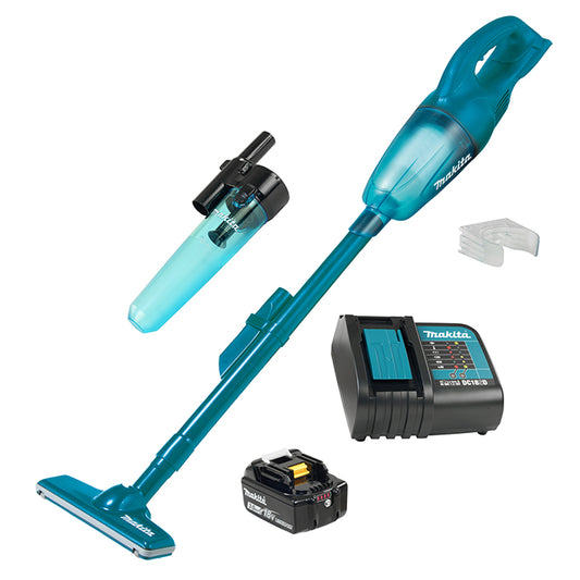 Makita DCL180SFX2, 18V LXT Cordless 650ml Vacuum Cleaner w/Cyclone Attachment, Teal (3.0Ah Kit)