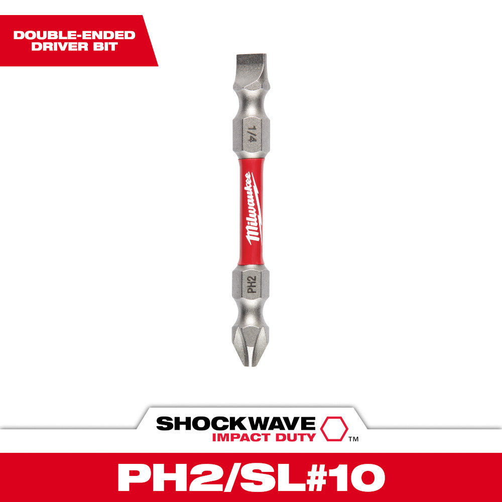 Milwaukee 48-32-4311, SHOCKWAVE PH2/SQ2  IMPACT DOUBLE ENDED BIT