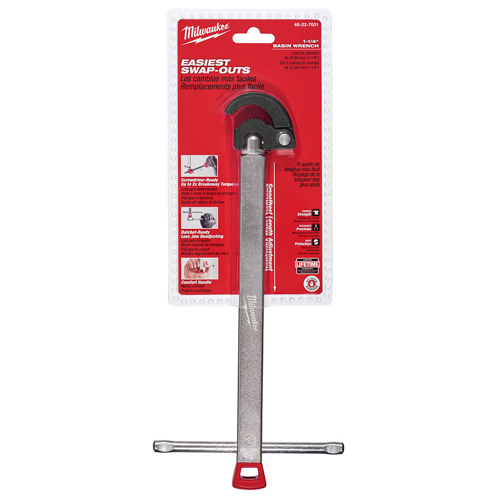 Milwaukee 48-22-7001, Basin Wrench (1.25" Capacity)