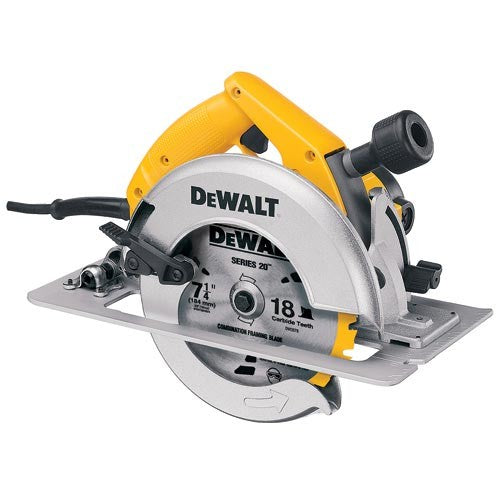 DEWALT DW364, 7-1/4'' (182mm) Circular Saw w/Rear Pivot Depth of Cut Adjustment & Electric Brake