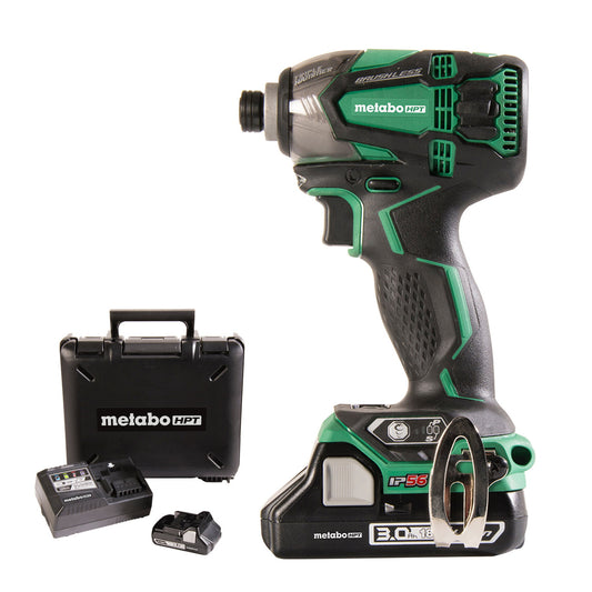 Metabo HPT WH18DBDL2, 18V Brushless Impact Driver. Triple Hammer. IP56. 3 Ah Battery