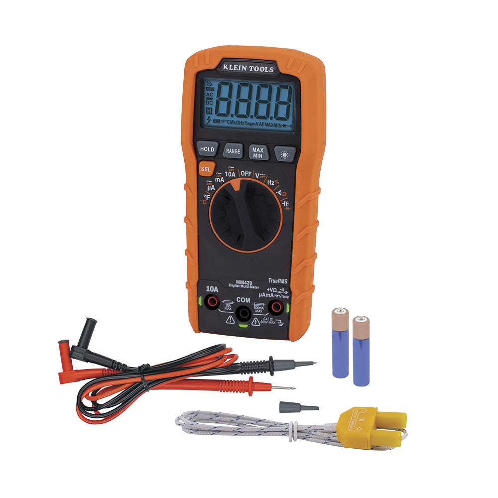 Klein Tools MM420, Digital Multimeter TRMS Auto-Ranging 600V Temp