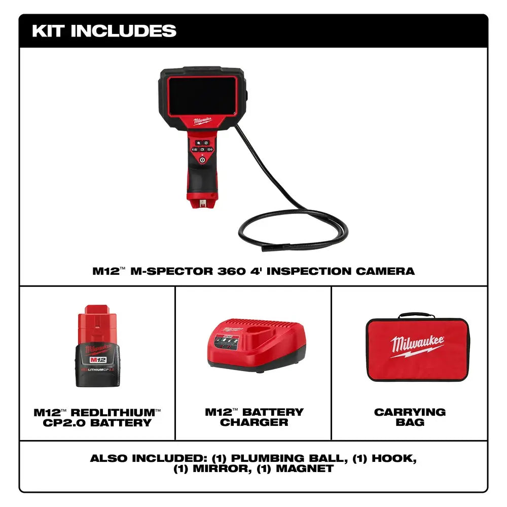 Milwaukee 2323-21, M12™ M-Spector™ 360 4' Inspection Camera