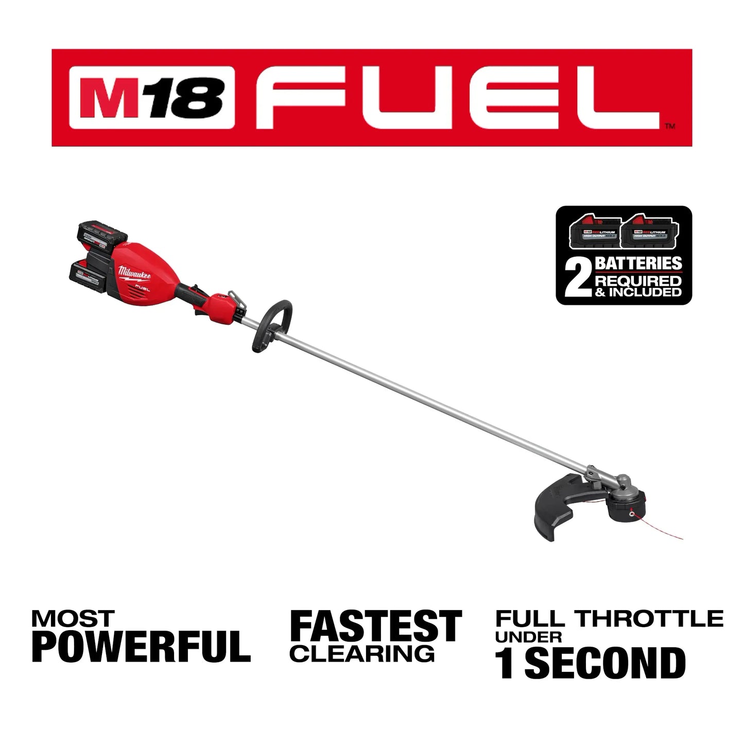 Milwaukee 3006-22, M18 FUEL™ 17” Dual Battery String Trimmer Kit