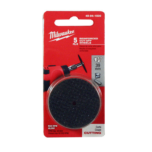 Milwaukee 49-94-1500, 1-1/2" Reinforced Cut-Off Wheels (5/pkg)