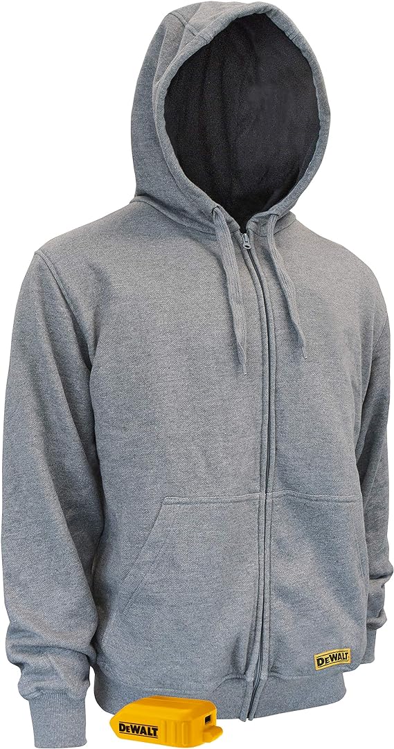 DEWALT DCHJ080 Men's Heared French Terry Cotton Hoodie Heather Gray  XL