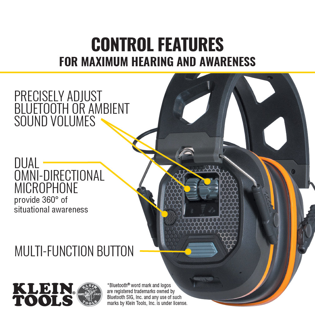 Klein Tools AESEM1S, Situational Awareness Bluetooth® Earmuffs