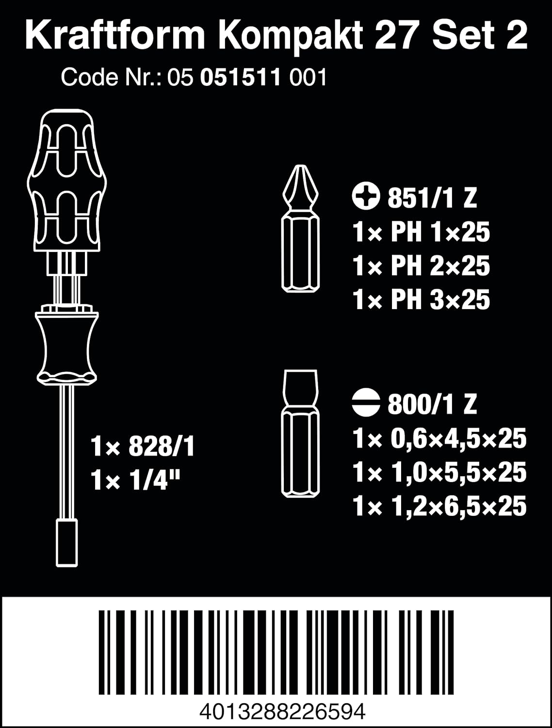 Wera 05051511001, Kraftform Kompakt 27 Set 2, 7 Pieces