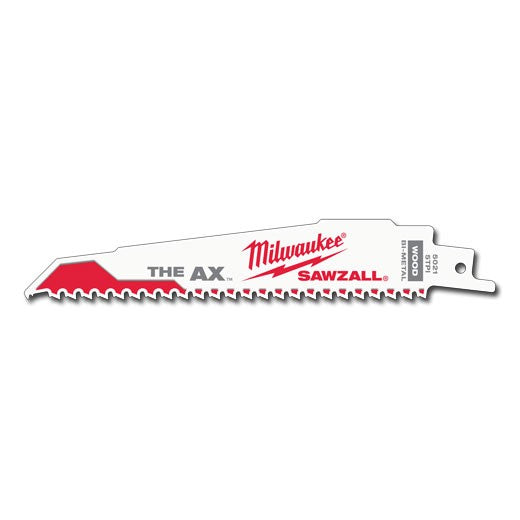 Milwaukee 48-00-8021, 6" 5 TPI The Ax Sawzall Blade (25/pkg)