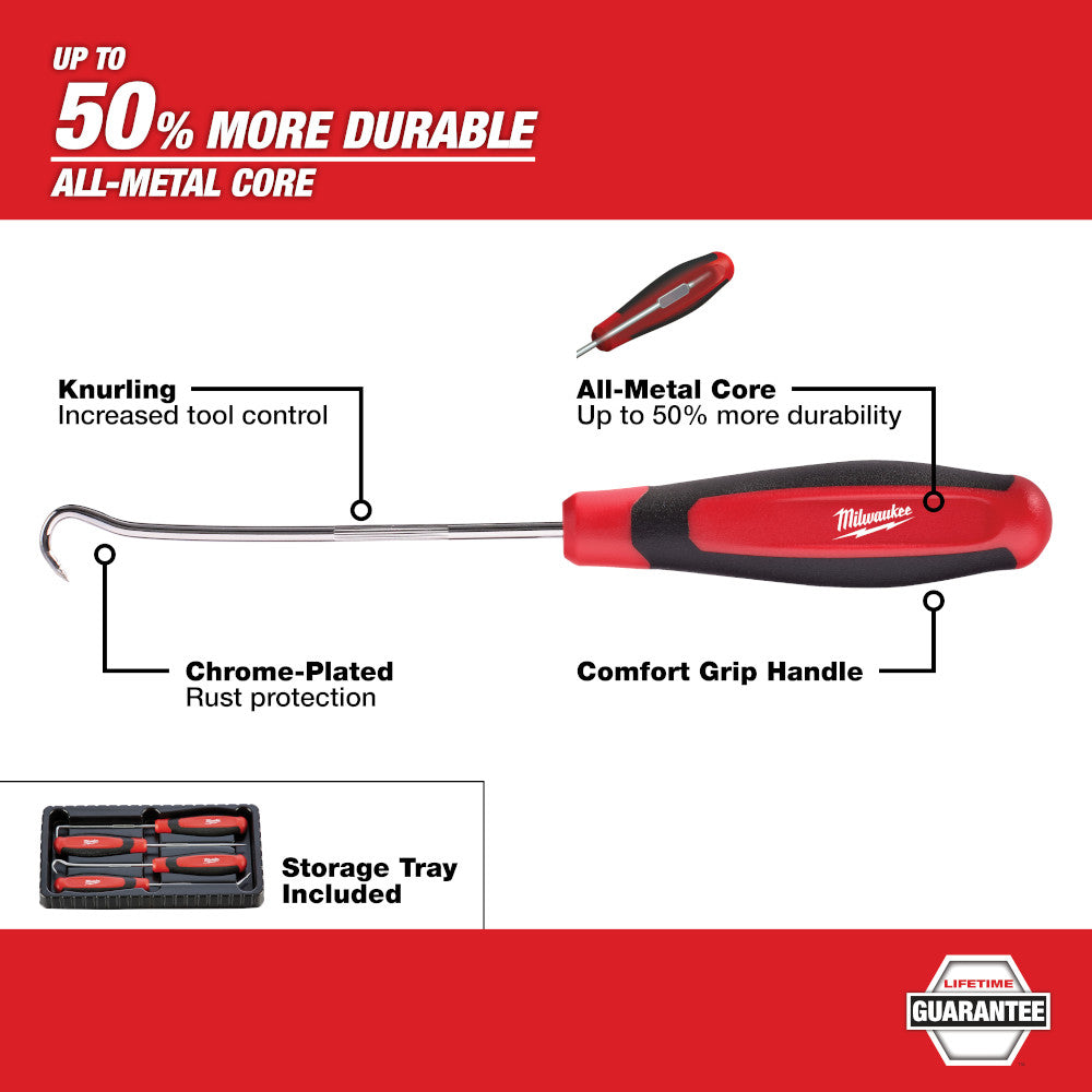 Milwaukee 48-22-9215, 4 pc Hook and Pick Set