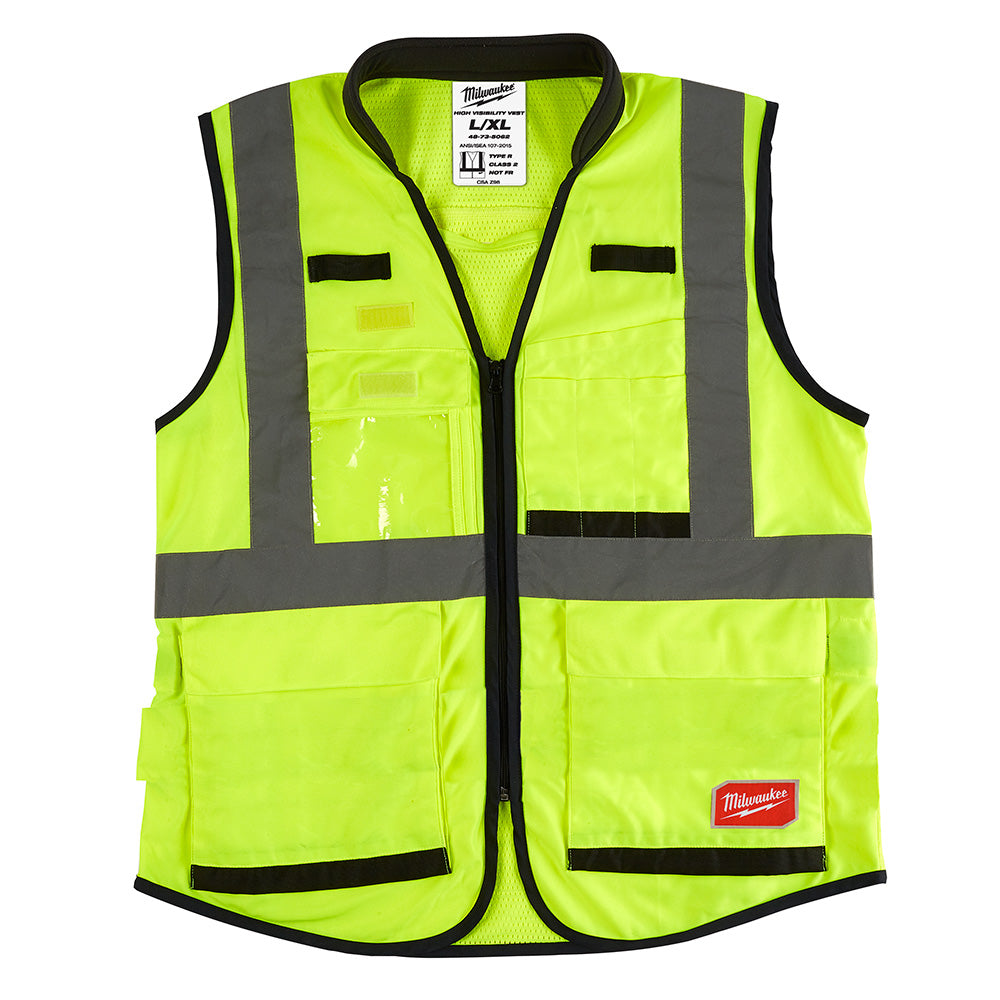 Milwaukee 48-73-5082, High Visibility Yellow Performance Safety Vest - L/XL (CSA)