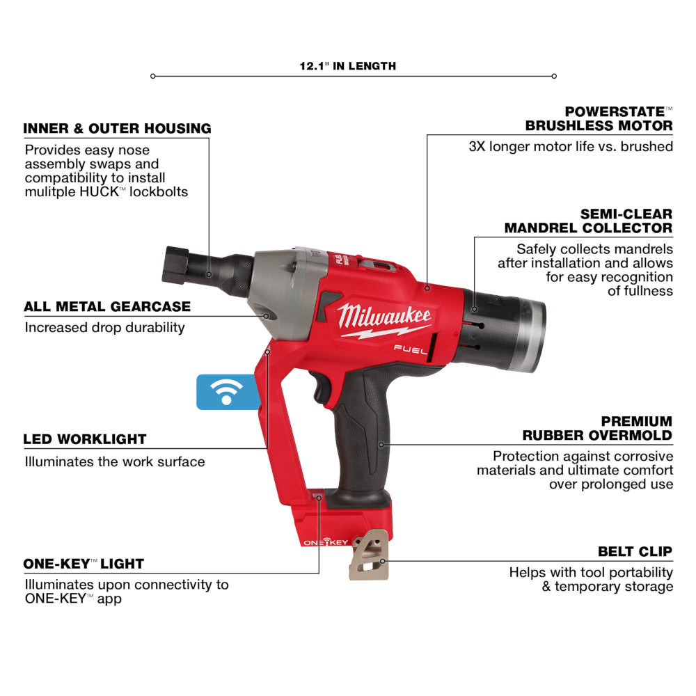 Milwaukee 2661-20, M18 FUEL 1/4" Lockbolt Tool w/ ONE-KEY (Tool Only)