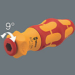 Wera 05057490001, 837 i RA Kraftform blade-holding handle with ratchet functionality, 9 x 115 mm