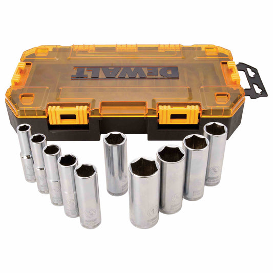 DEWALT DWMT73814, 10 pc 1/2'' Drive Deep Socket Set