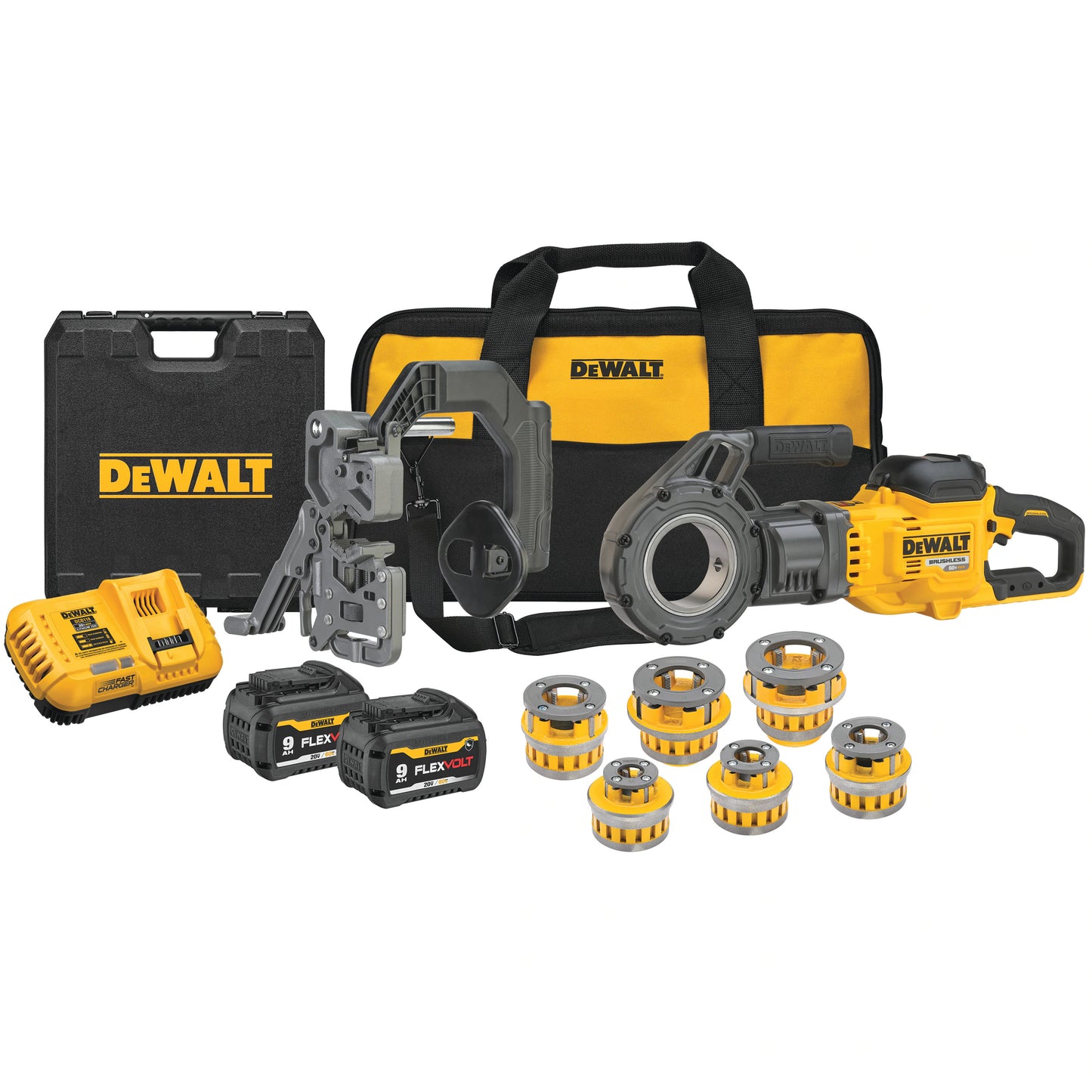 DEWALT DCE700X2K,60V MAX FLEXVOLT Pipe Threader Kit w/Die Heads