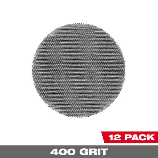 Milwaukee 48-80-6400, 3” 400 Grit Mesh Sanding Discs with POWERGRID™ Tear Resistant Mesh – 12 pk + Pad Saver