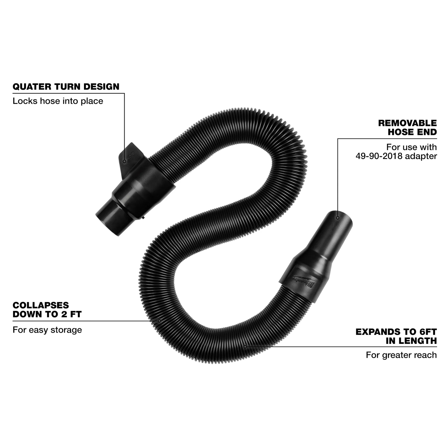 Milwaukee 49-90-2014, 1-1/4” x 2’ to 6’ Expandable Hose