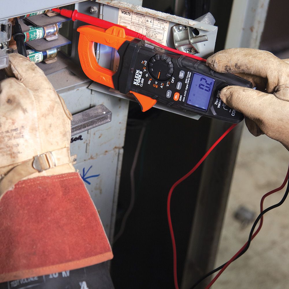 Klein Tools CL800, Digital Clamp Meter, AC Auto-Range TRMS, Low Impedance (LoZ), Auto Off