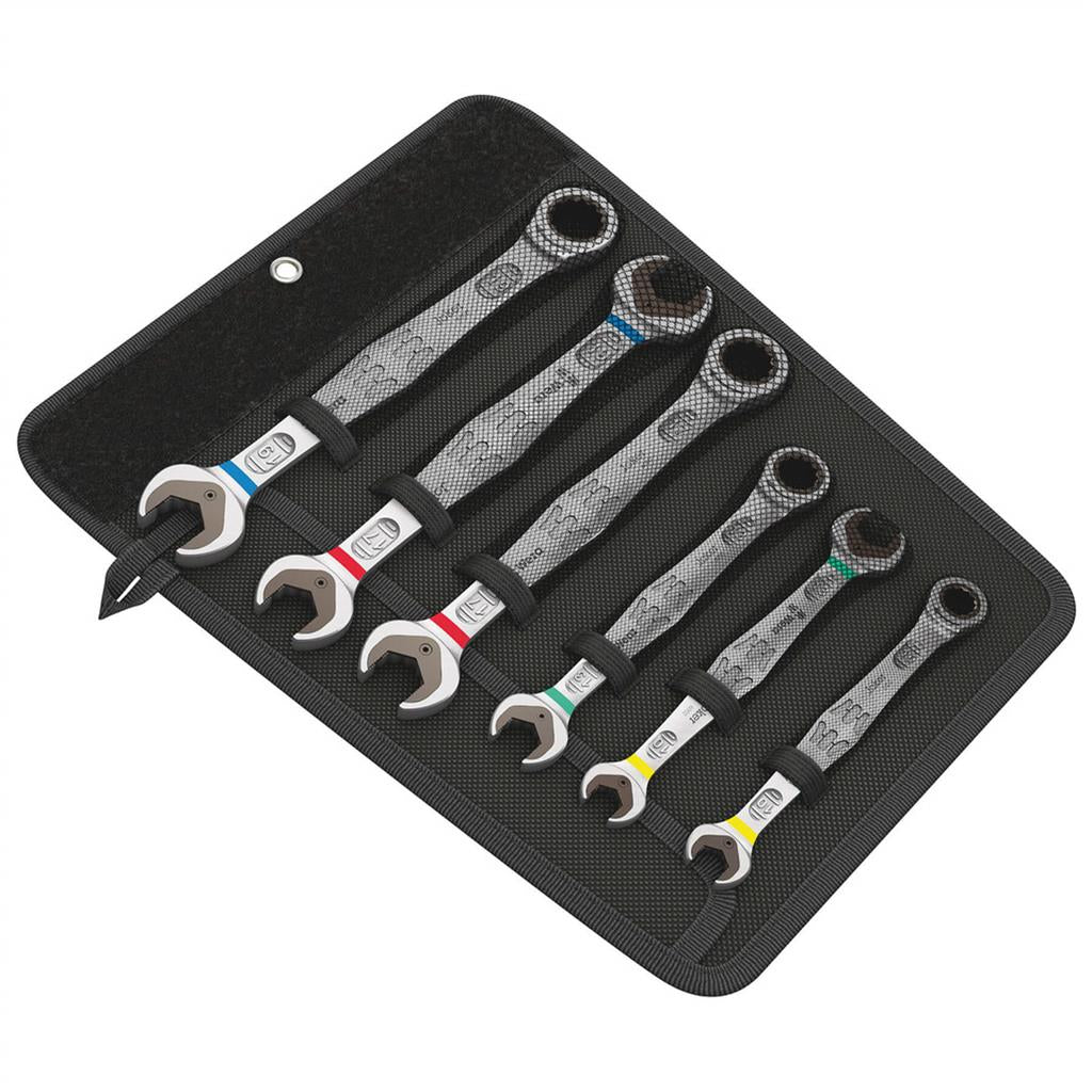 Wera 05020022001, 6000/6002 JOKER 6 SET 1 SET OF RATCHETING COMBINATION / DOUBLE OPEN-ENDED WRENCHES, 6 PIECES