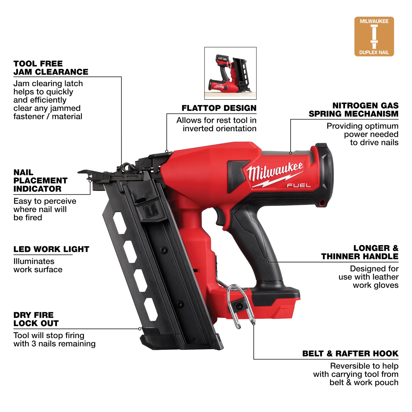 Milwaukee 2844-20, M18 FUEL™ Duplex Nailer