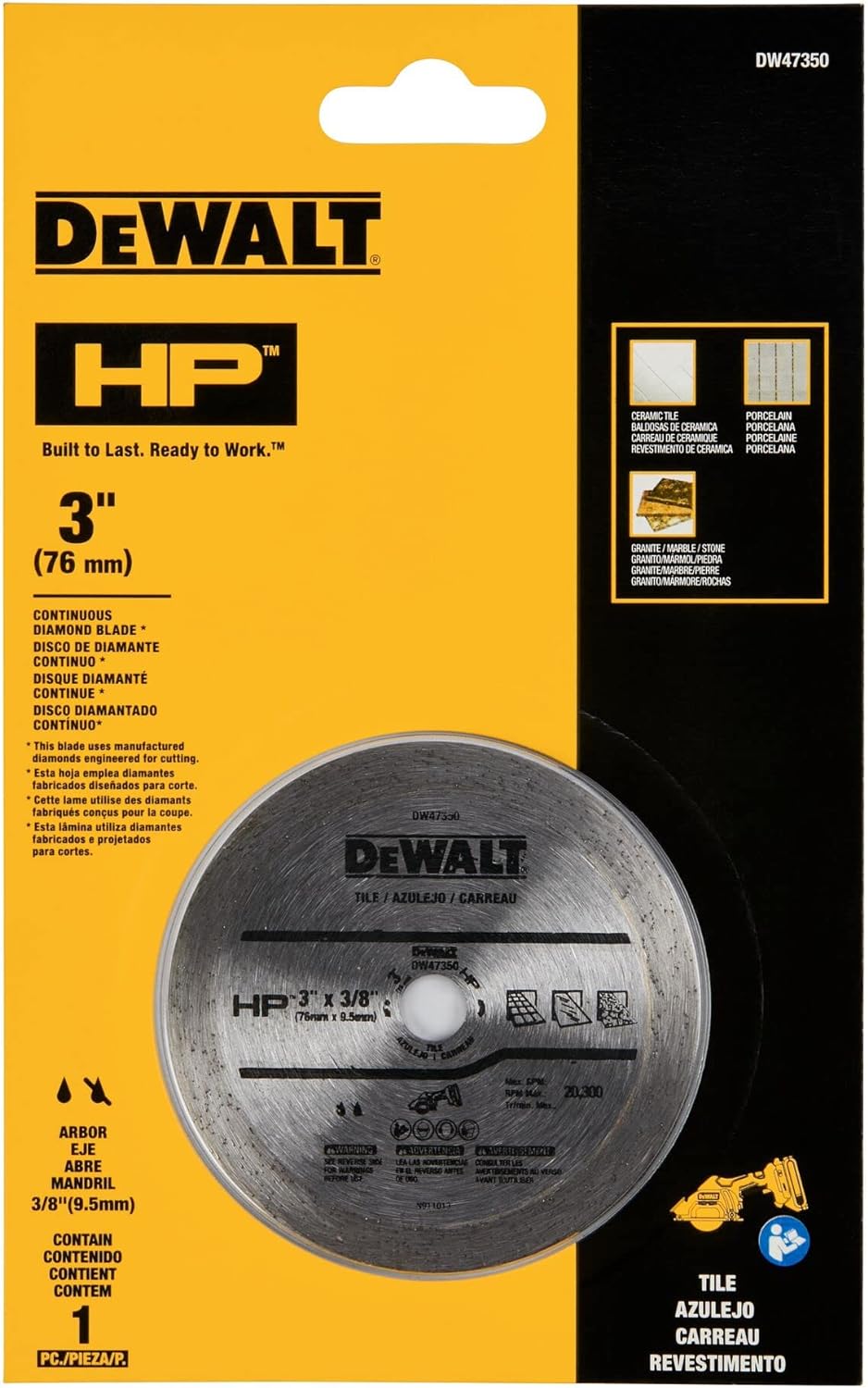 DEWALT DW47350, 3" Continuous HP Tile