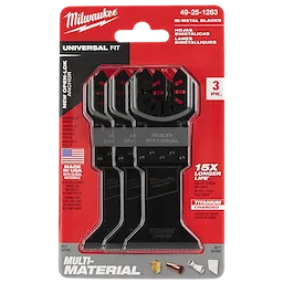 Milwaukee 49-25-1263, Open-Lok 1-3/4'' Titanium Enhanced Bi-Metal Metal Blades (3/pkg)