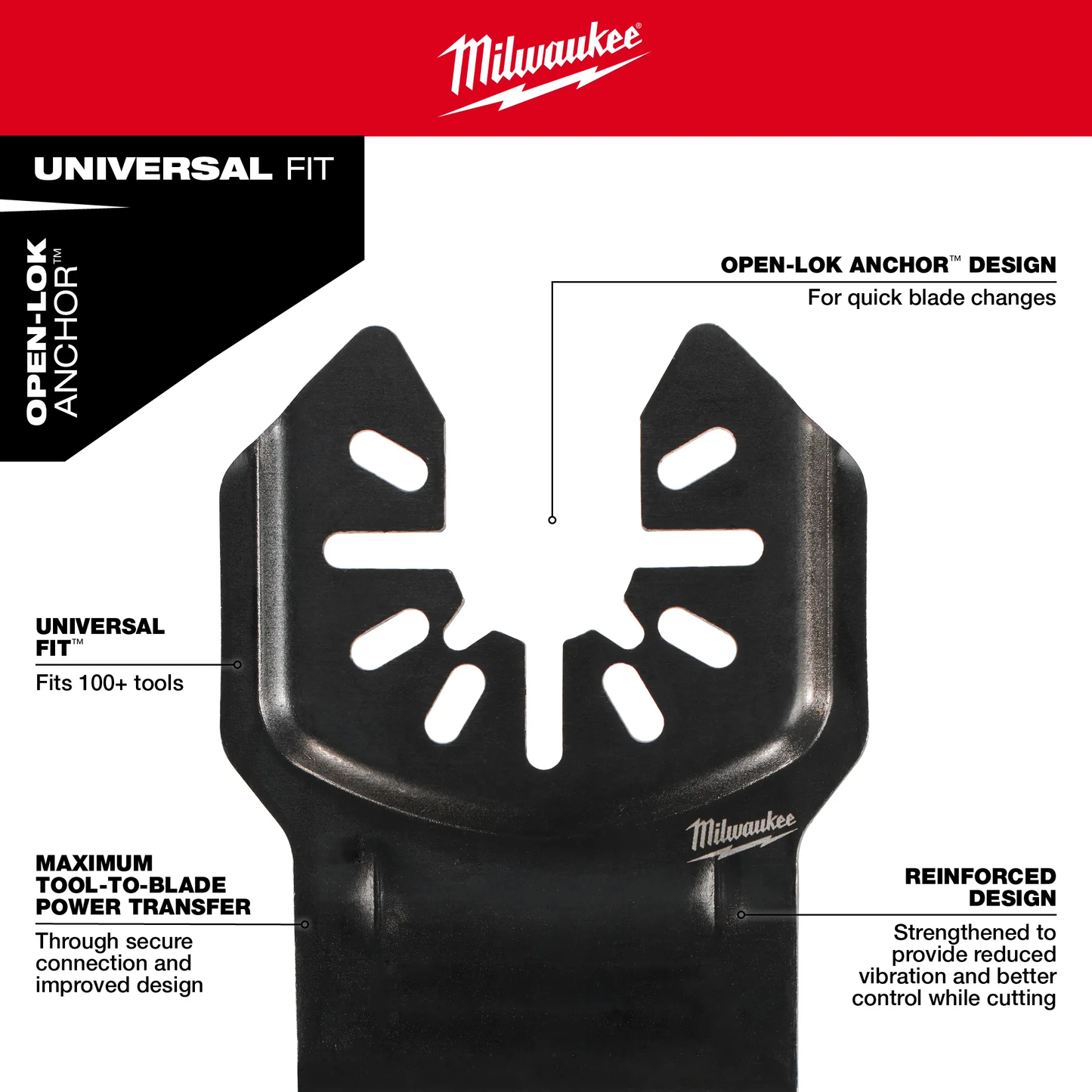 Milwaukee 49-25-1249, OPEN-LOK 2-1/2" TITANIUM ENHANCED BI-METAL MULTI-MATERIAL BLADES 10PK