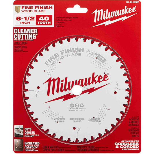 Milwaukee 48-40-0622, 6-1/2" 40T Fine Finish Circular Saw Blade