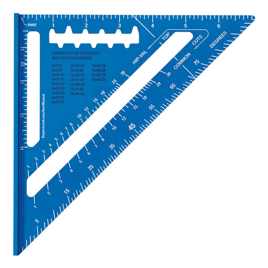 Empire e2994, 7" TRUE BLUE Laser Etched Rafter Square