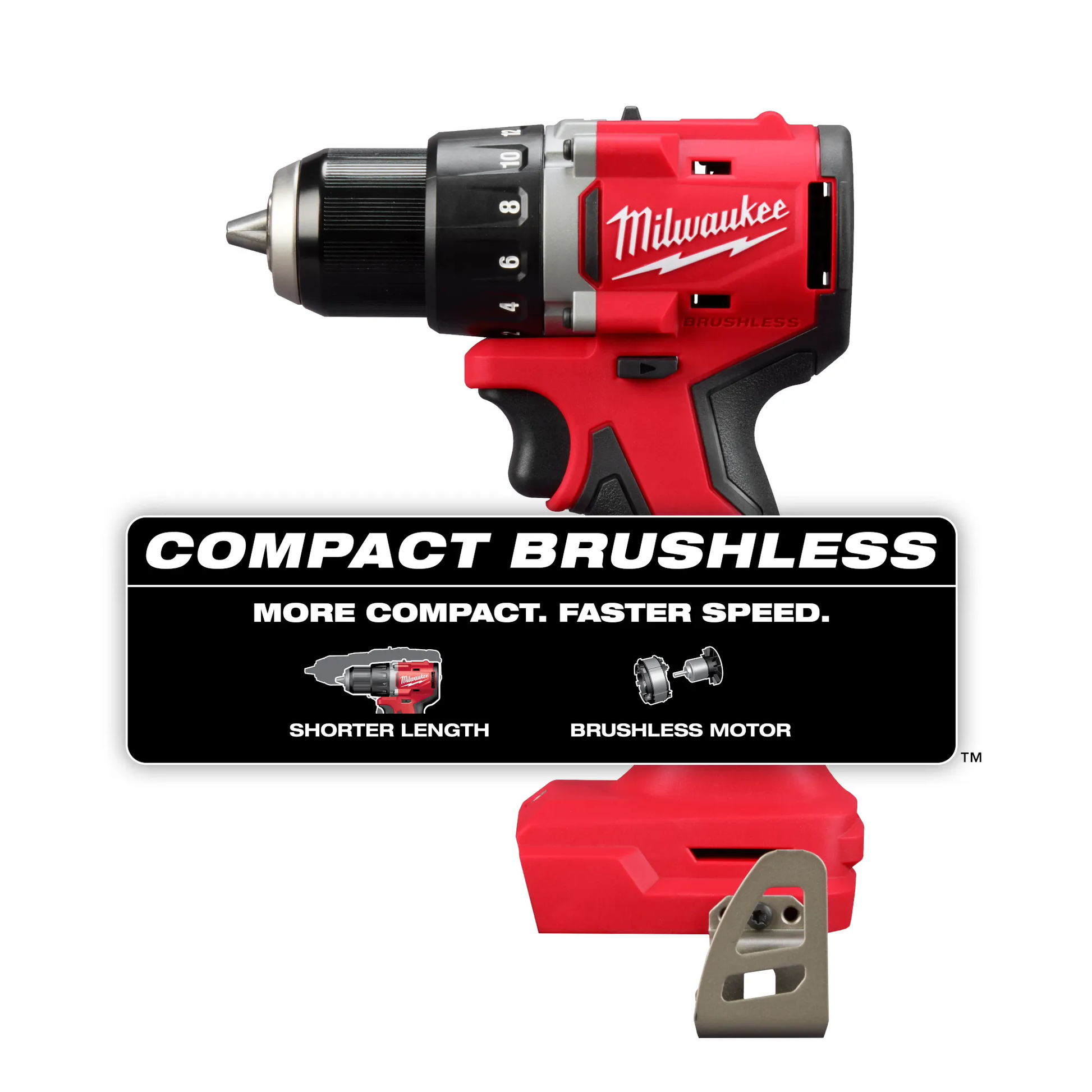 Milwaukee 3601-20, M18™ Compact Brushless 1/2" Drill/ Driver