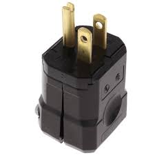 Leviton 5256-VB,  15 Amp 125-Volt Python Straight Blade Grounding Plug, Black