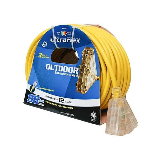 Toolway 140052, Extension Cord 30m/100' SJTW 12/3 3-Outlet