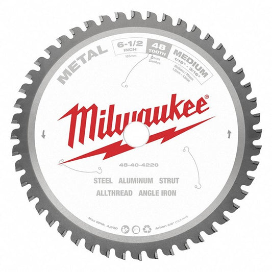 Milwaukee 48-40-4220, 6-1/2" 48T METAL Circular Saw Blade, 5/8"