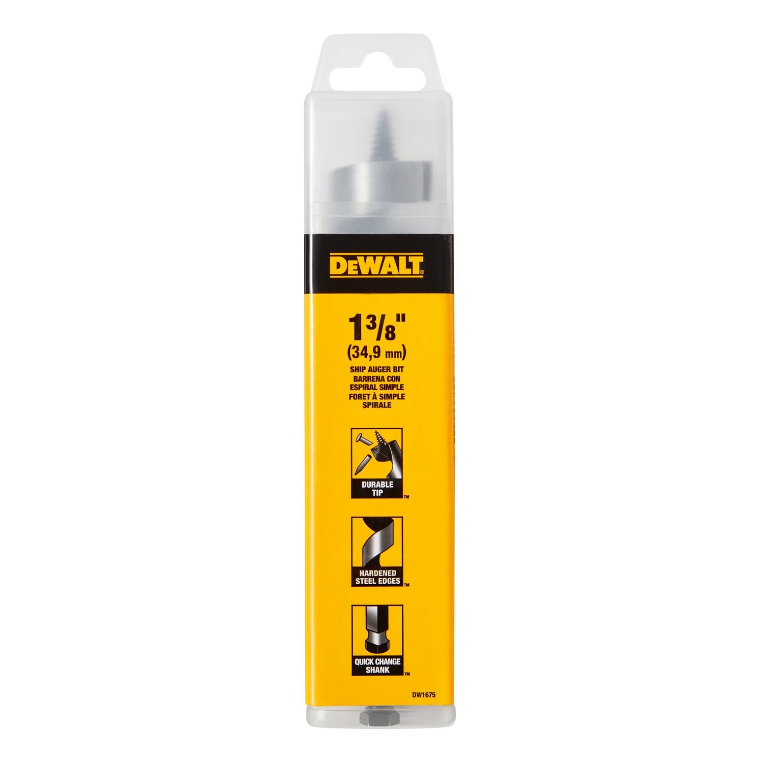 DEWALT DW1675, 1-3/8'' X 6'' Power Auger Bit