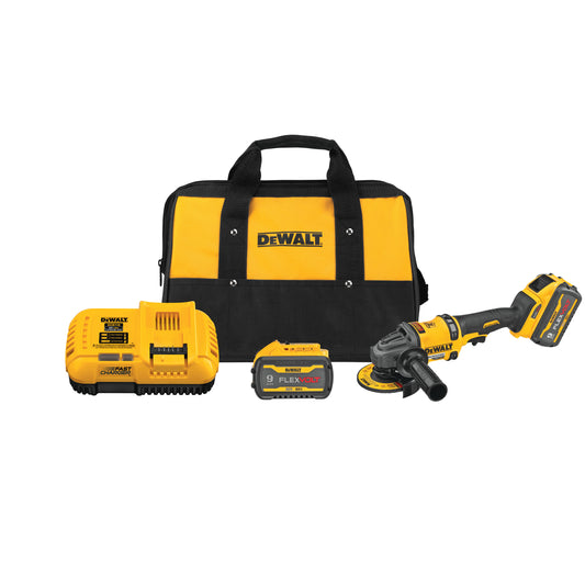 DEWALT DCG418X2, 60V MAX FLEXVOLT 4-1/2'' - 6'' Small Angle Grinder Kit (No Lock On)(9.0AH x 2)