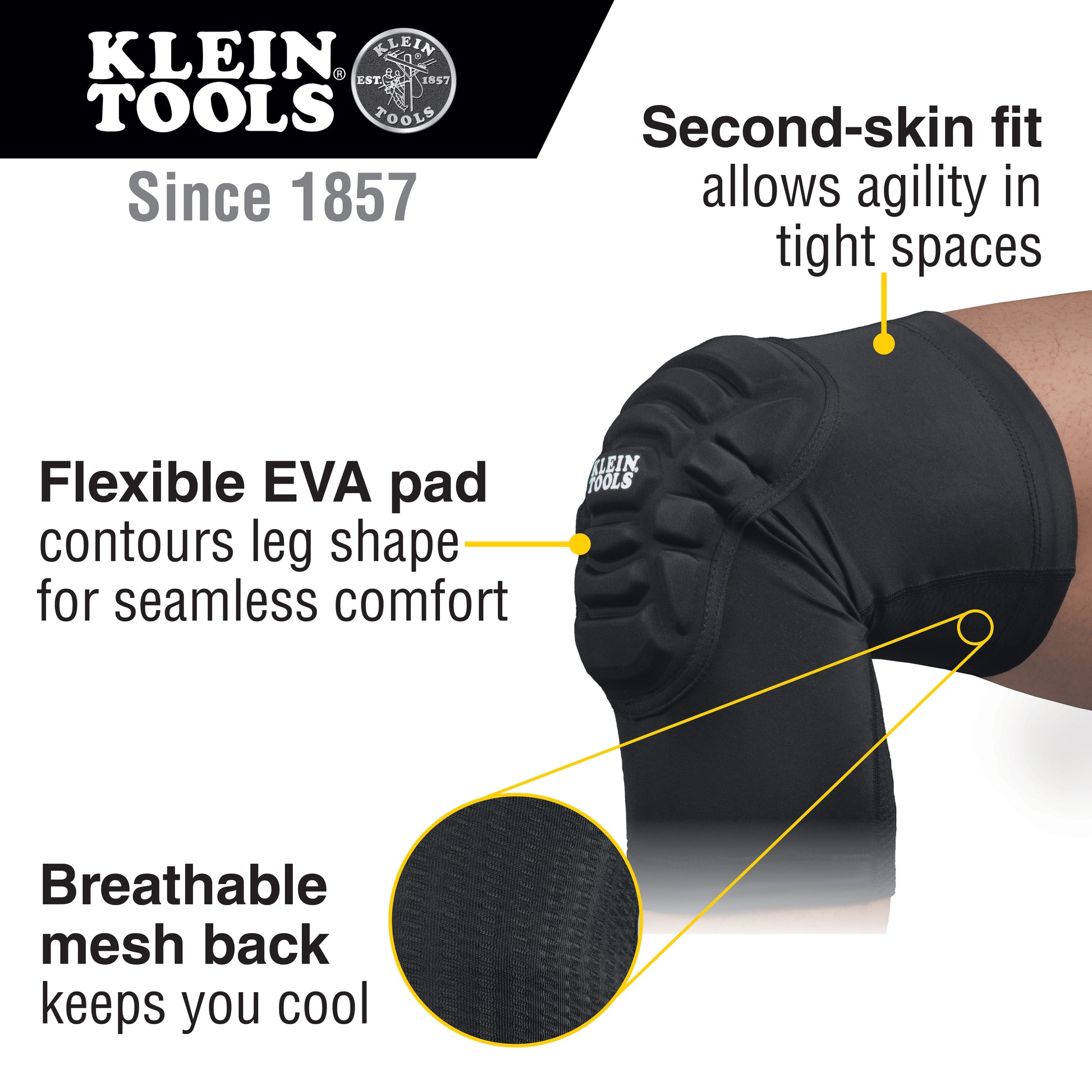 Klein Tools 60592, Lightweight Knee Pad Sleeves, L/XL