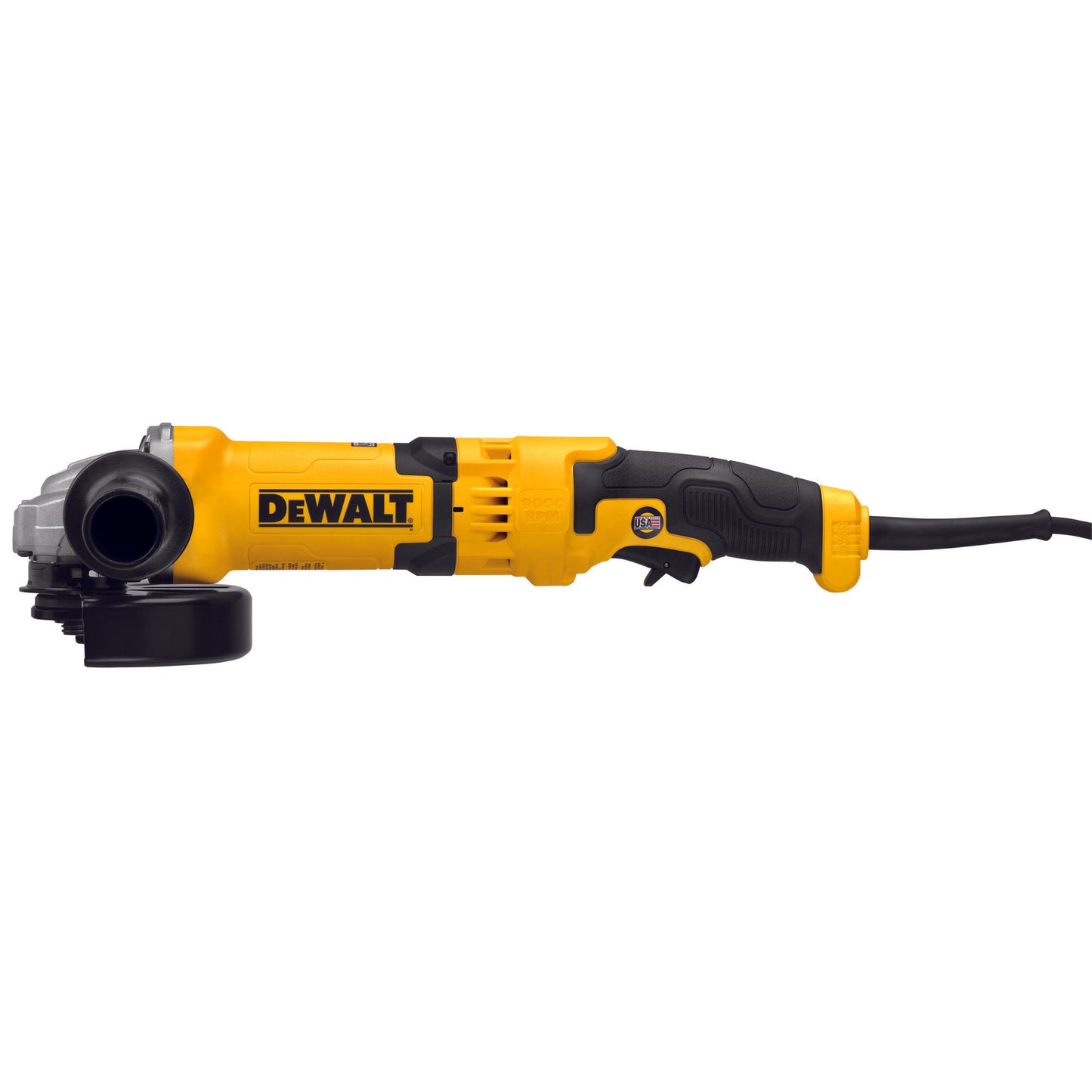 DEWALT DWE43116N, 4-1/2''/5''/6'' RAT TAIL NO LOCK-ON TRIGGER GRINDER (13AMP, 9000RPM AC/DC