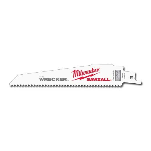 Milwaukee 48-00-8701, 6" 8 TPI The Wrecker Sawzall Blade (25/pkg)