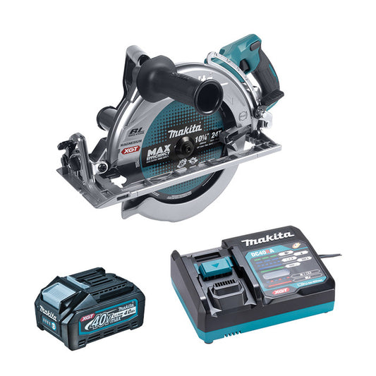 Makita RS002GM101, XGT 40V (4.0 Ah) MAX Li-Ion Brushless 10-1/4" Rear-Handle Circular Saw Kit