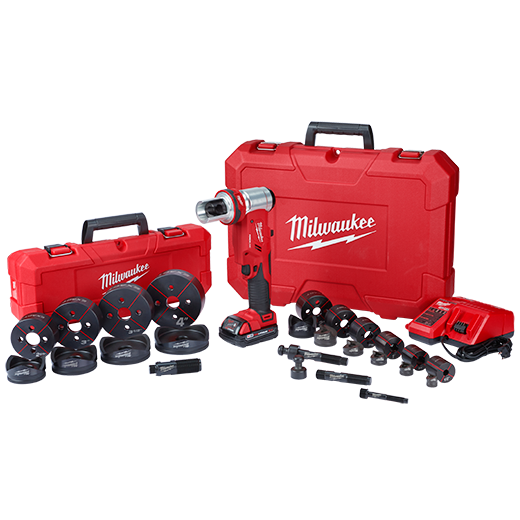 Milwaukee 2677-23, M18 FORCELOGIC 6T Knockout Tool 1/2'' - 4'' Kit