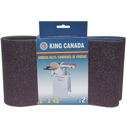 KING Canada SB-648-K-60, 2 pc. 6" x 48" 60 Grit Wood Sanding Belts Kit