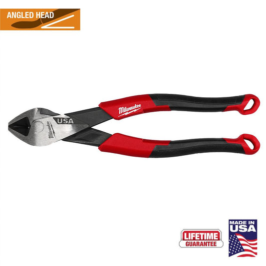 Milwaukee MT558A, 8" Angled Head Diagonal Comfort Grip Cutting Pliers (USA)
