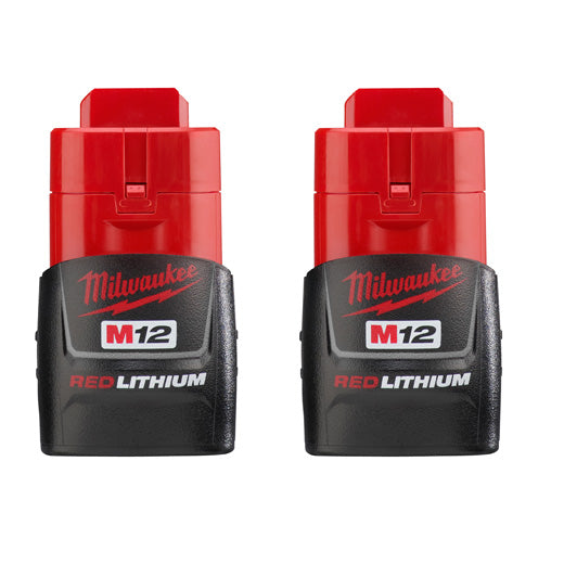 Milwaukee 48-11-2411, M12 REDLITHIUM Compact Battery, Twin Pack (1.5 Ah)