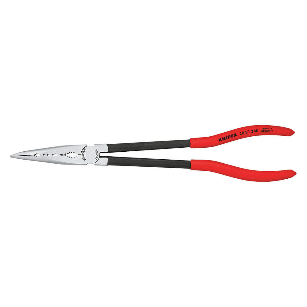 Knipex 28 81 280 SBA, Extra Long Needle Nose Pliers, 45° Angled Jaws